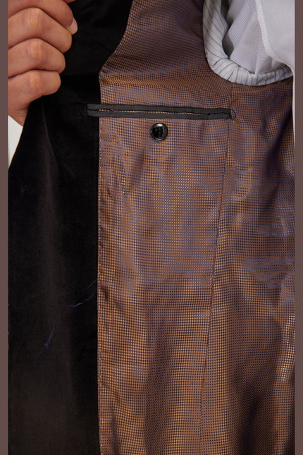 Men's Metallic Velvet Flocking Tuxedo Jacket - Copper | Ron Tomson