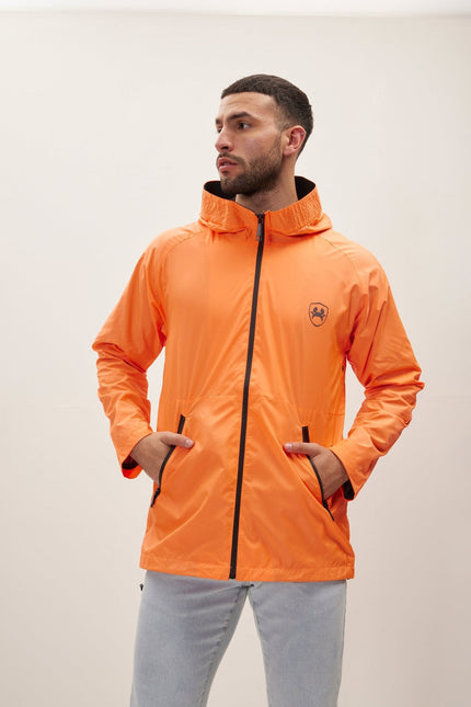 Men's Modern Raincoat - Orange | Ron Tomson