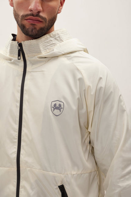 Men's Full-Zip Raincoat - Cream | Ron Tomson