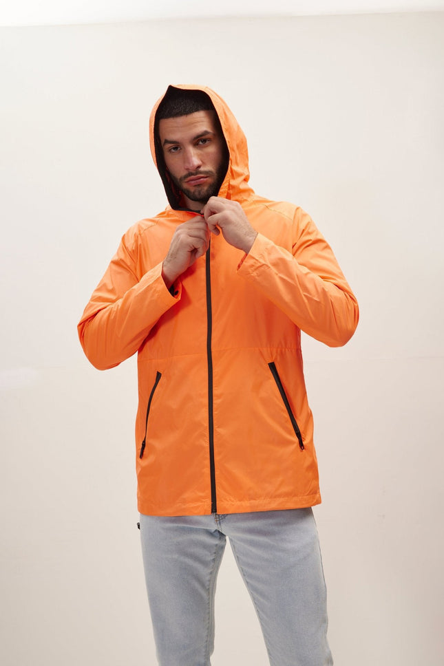 Men's Modern Raincoat - Orange | Ron Tomson