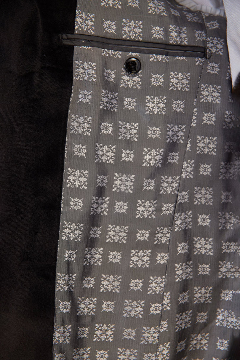 Men's Metallic Snake Tuxedo Jacket - Silver | Ron Tomson
