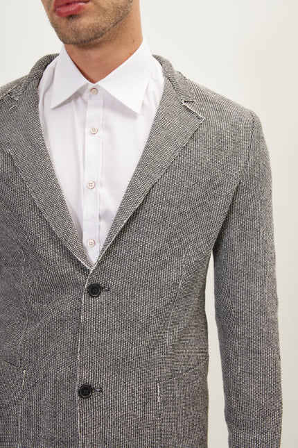 Men's Cardigan Jacket - Black White | Ron Tomson