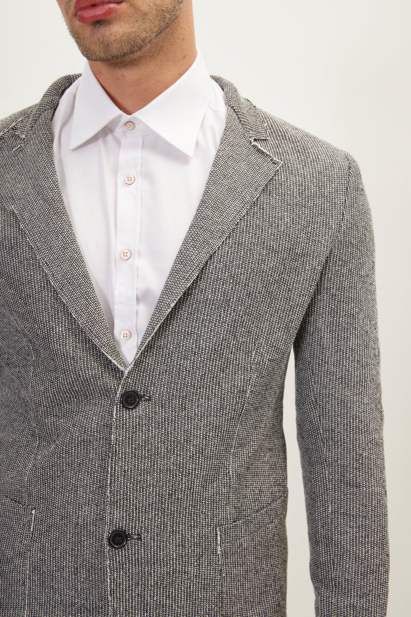 Men's Cardigan Jacket - Black White | Ron Tomson