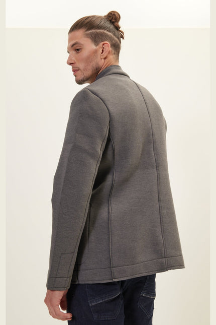 Men's Mandarin Collar Bomber Jacket - Anthracite | Ron Tomson