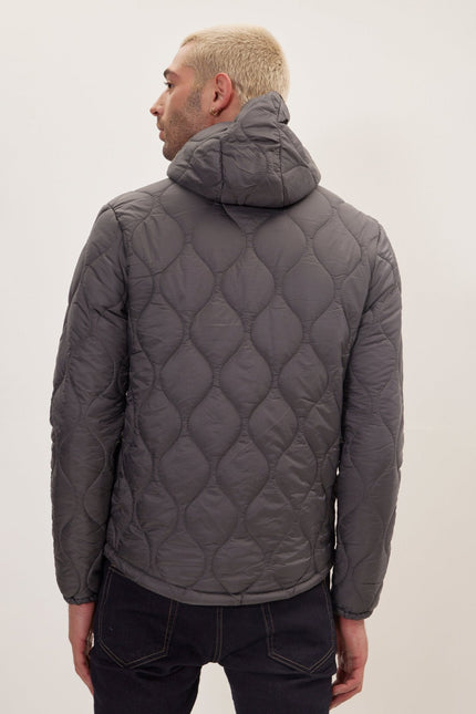 Men's Hooded Puffer Jacket - Anthracite | Ron Tomson
