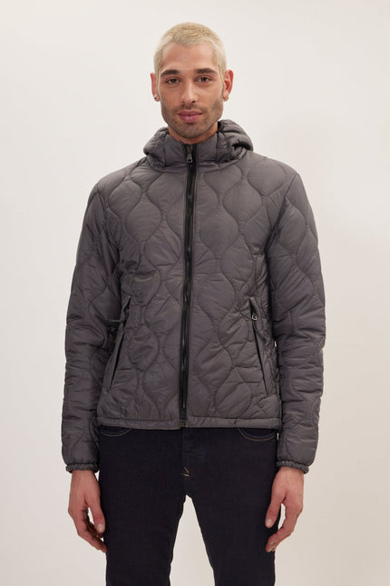 Men's Hooded Puffer Jacket - Anthracite | Ron Tomson