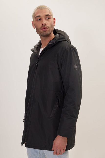 Men's Full-Zip Puffer Jacket - Black | Ron Tomson