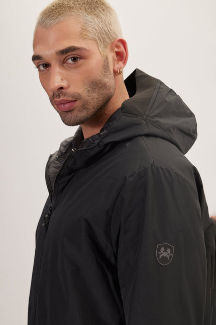 Men's Full-Zip Puffer Jacket - Black | Ron Tomson