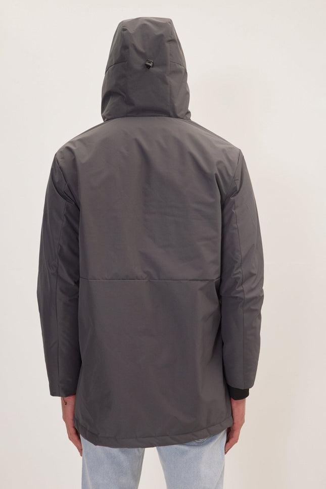 Men's Full-Zip Puffer Jacket - Dark Anthracite | Ron Tomson