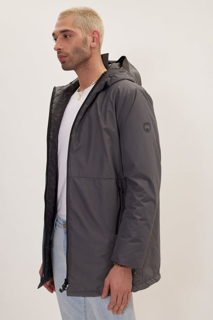 Men's Full-Zip Puffer Jacket - Dark Anthracite | Ron Tomson
