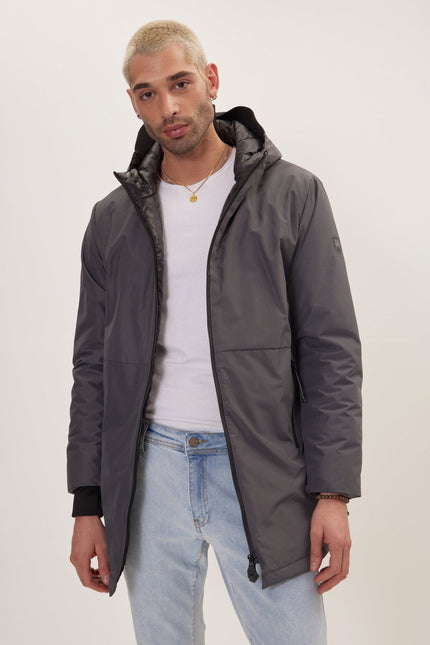 Men's Full-Zip Puffer Jacket - Dark Anthracite | Ron Tomson