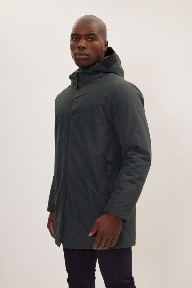 Men's Puffer Jacket - Dark Green | Ron Tomson
