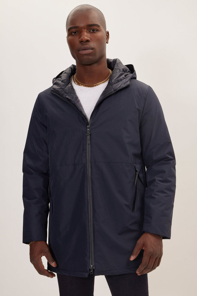 Men's Full-Zip Puffer Jacket - Navy | Ron Tomson