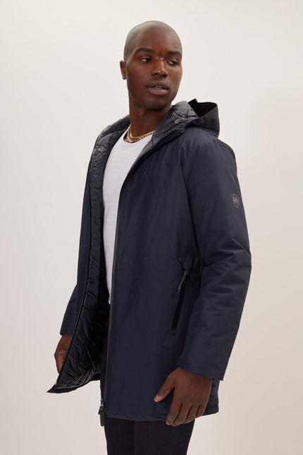 Men's Full-Zip Puffer Jacket - Navy | Ron Tomson