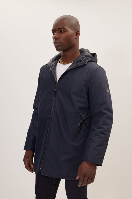 Men's Full-Zip Puffer Jacket - Navy | Ron Tomson
