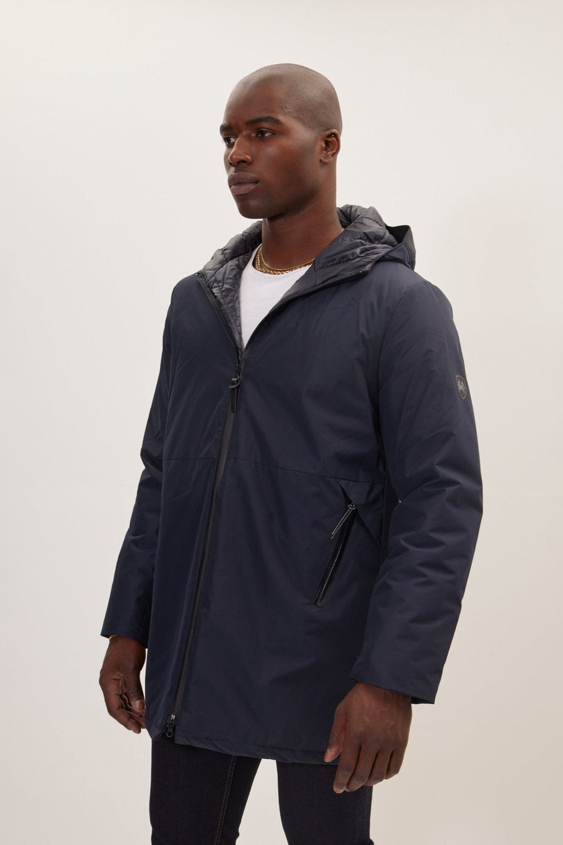 Men's Full-Zip Puffer Jacket - Navy | Ron Tomson