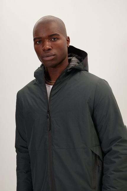 Men's Puffer Jacket - Dark Green | Ron Tomson