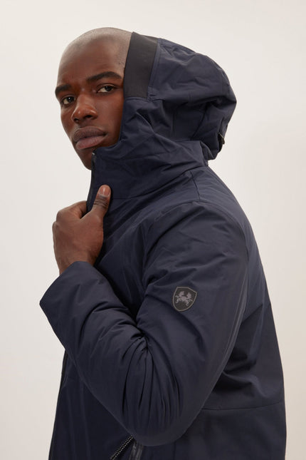 Men's Full-Zip Puffer Jacket - Navy | Ron Tomson