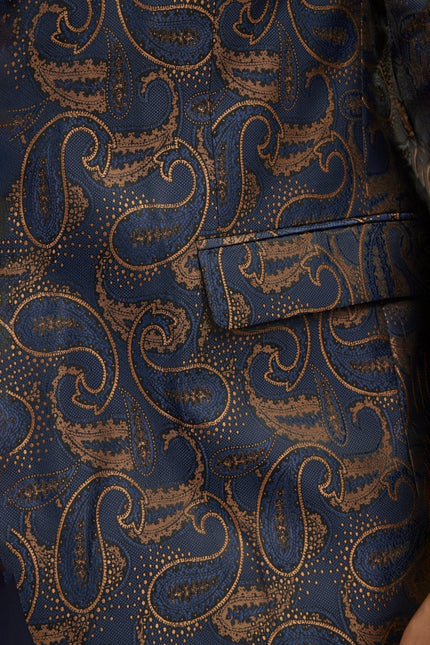 Men's Floral Peak Lapel Tuxedo Jacket - Copper | Ron Tomson