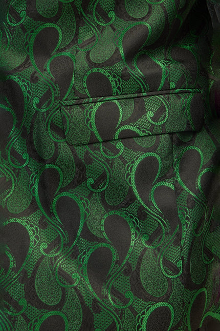 Men's Floral Peak Lapel Tuxedo Jacket - Green | Ron Tomson