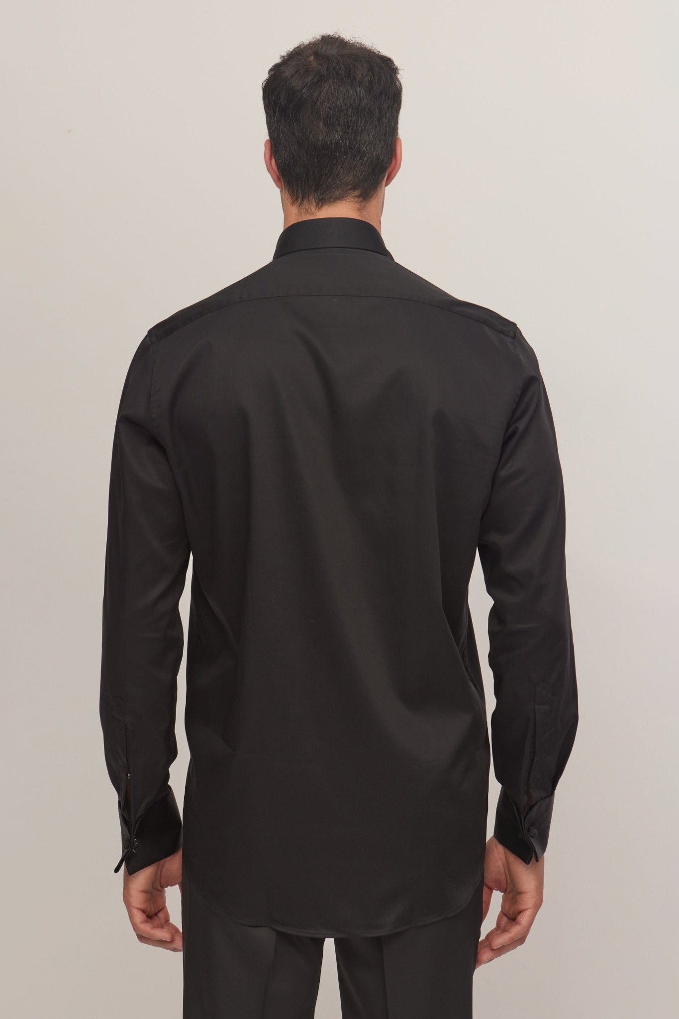Men's Pique Bib Tuxedo Shirt - Black Burgundy