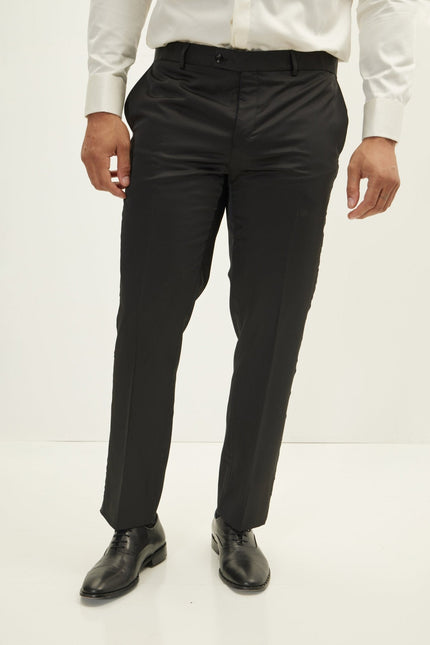 Men's Peak Lapel Tuxedo Jacket - Leaf Jacquard Black | Ron Tomson