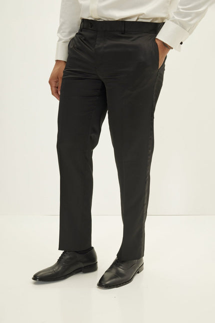 Men's Peak Lapel Tuxedo Jacket - Leaf Jacquard Black | Ron Tomson