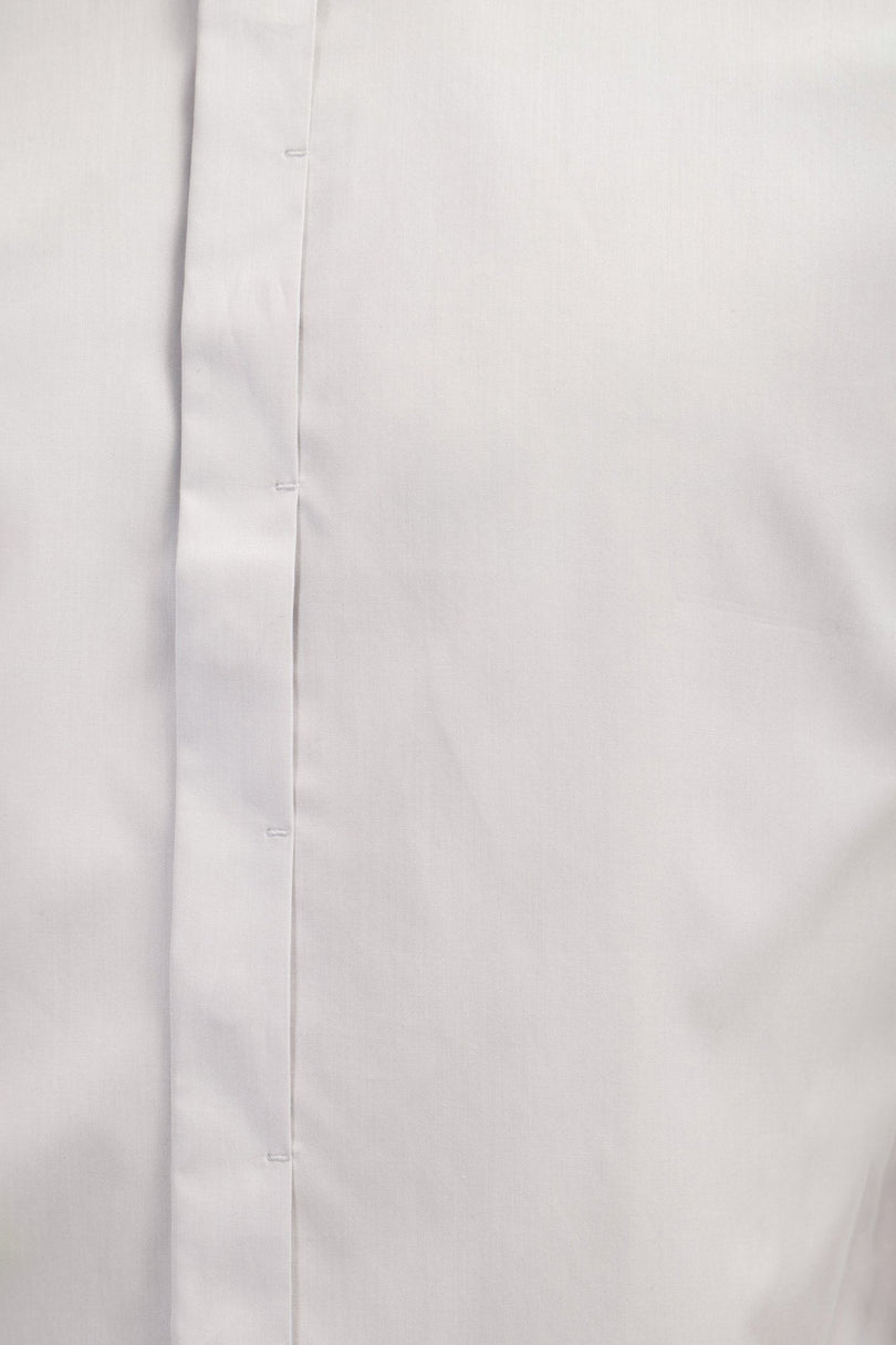Men's Hidden Placket Dress Shirt - Grey | Ron Tomson