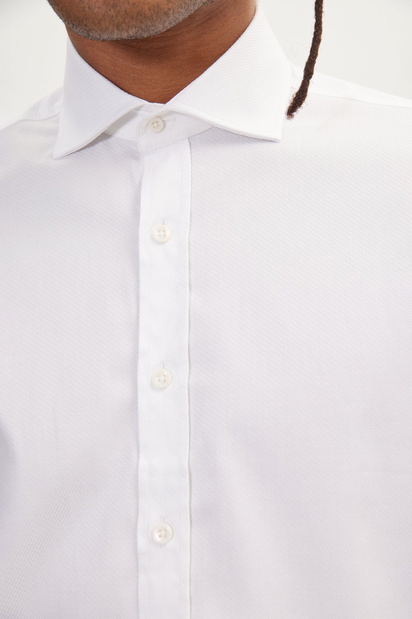 spread collar dress shirt white Men's Spread Collar Dress Shirt - White