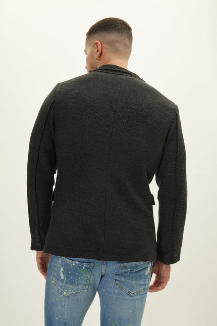 Men's Shawl Collar Cardigan - Anthracite | Ron Tomson