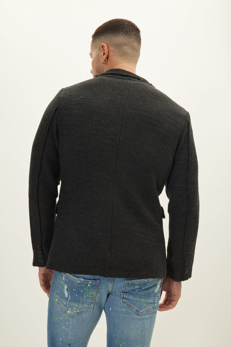 Men's Shawl Collar Cardigan - Anthracite | Ron Tomson
