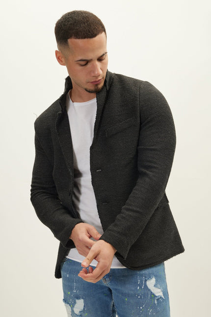 Men's Shawl Collar Cardigan - Anthracite | Ron Tomson