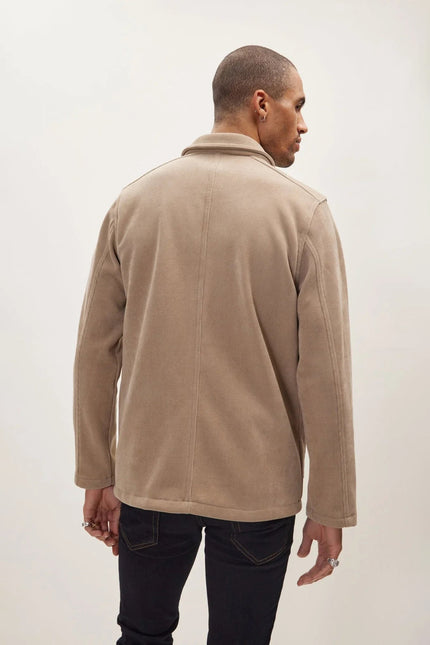 Men's Relaxed Corduroy Chore Coat - Beige | Ron Tomson