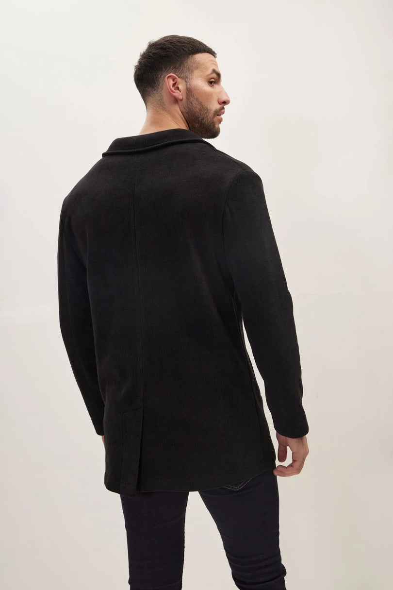 Men's Relaxed Corduroy Chore Coat - Black | Ron Tomson