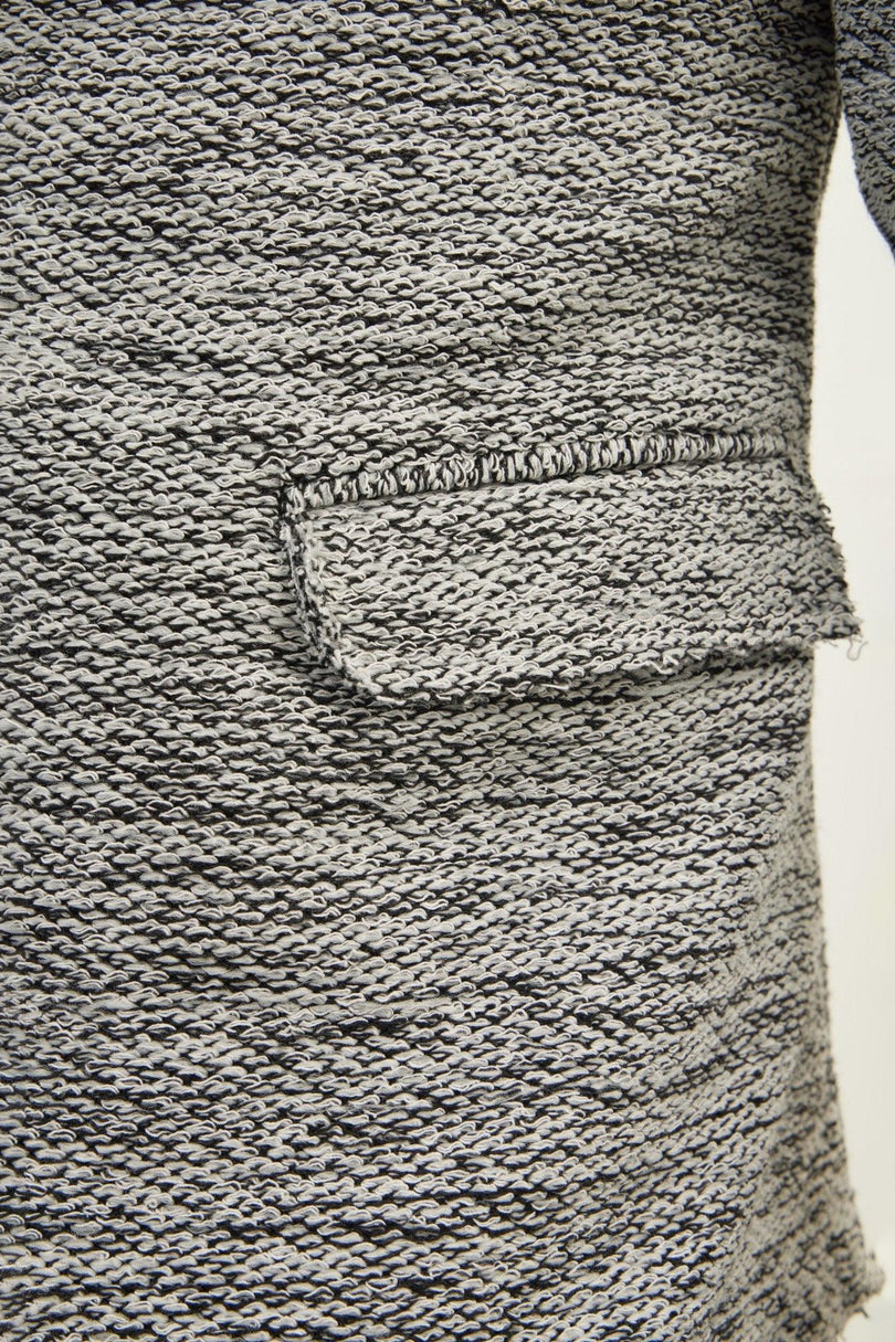 Men's Shawl Collar Cardigan - White Black | Ron Tomson