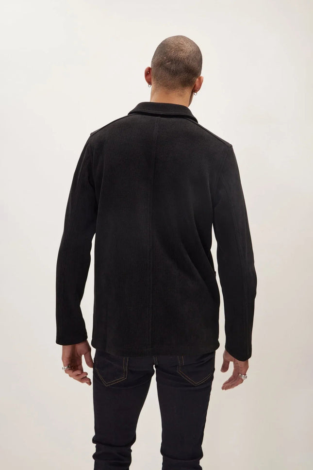 Men's Relaxed Corduroy Chore Coat - Black | Ron Tomson