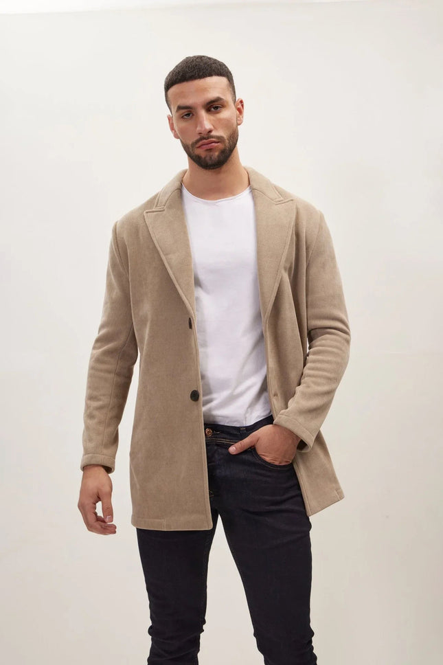 Men's Relaxed Corduroy Chore Coat - Beige | Ron Tomson