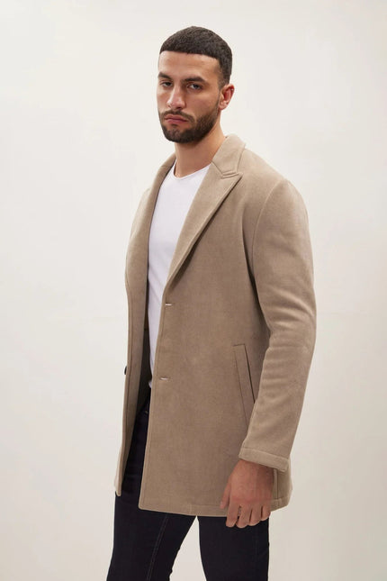 Men's Relaxed Corduroy Chore Coat - Beige | Ron Tomson