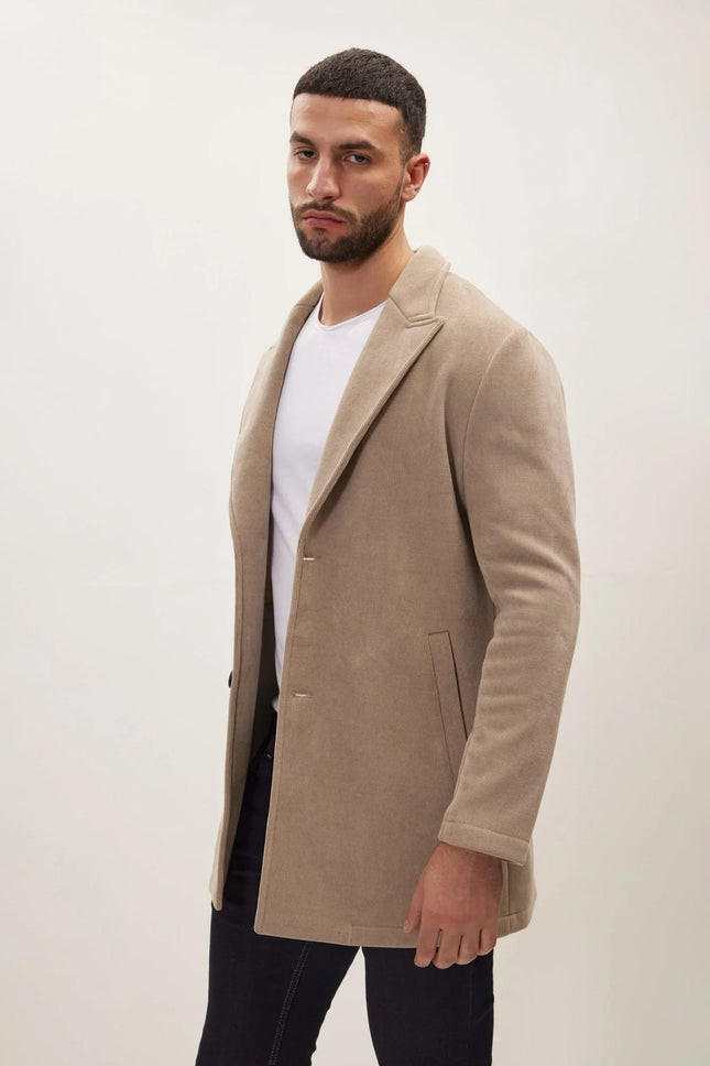 Men's Relaxed Corduroy Chore Coat - Beige | Ron Tomson