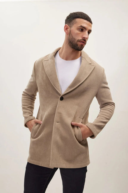 Men's Relaxed Corduroy Chore Coat - Beige | Ron Tomson