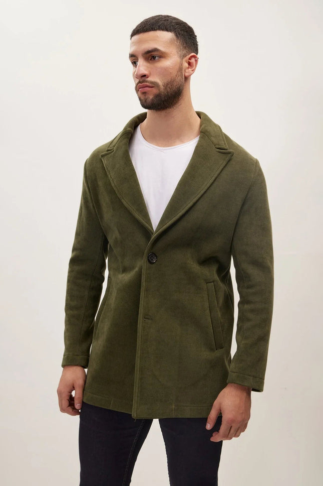 Men's Relaxed Corduroy Chore Coat - Khaki | Ron Tomson