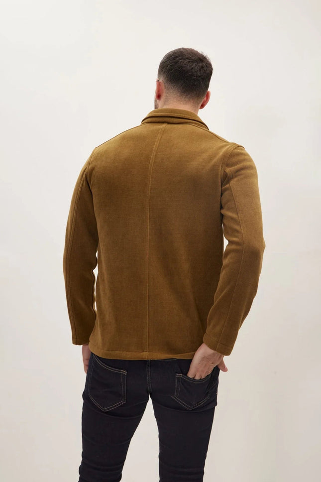 Men's Relaxed Corduroy Chore Coat - Khaki | Ron Tomson