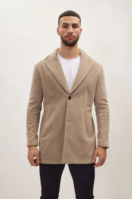 Men's Relaxed Corduroy Chore Coat - Beige | Ron Tomson