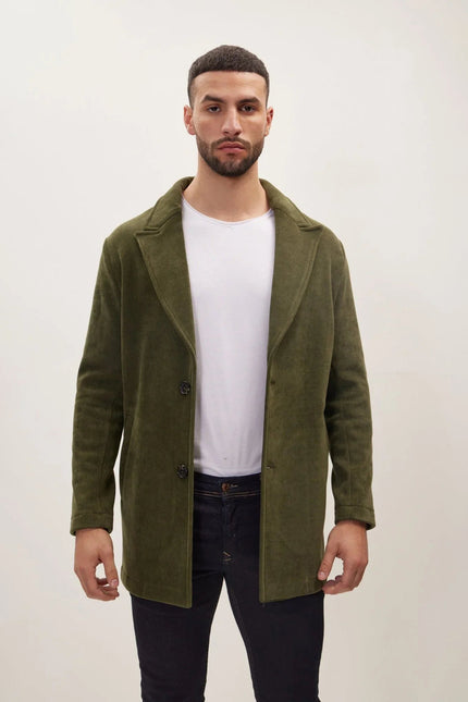 Men's Relaxed Corduroy Chore Coat - Khaki | Ron Tomson
