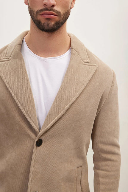 Men's Relaxed Corduroy Chore Coat - Beige | Ron Tomson
