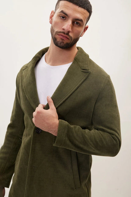 Men's Relaxed Corduroy Chore Coat - Khaki | Ron Tomson