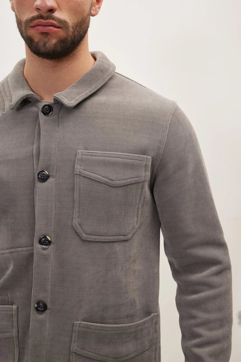 Men's Relaxed Corduroy Chore Coat - Grey | Ron Tomson
