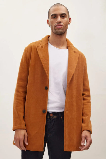Men's Relaxed Corduroy Chore Jacket - Tile | Ron Tomson