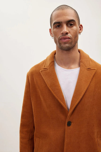 Men's Relaxed Corduroy Chore Jacket - Tile | Ron Tomson