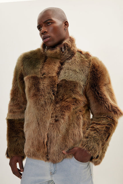 Men's Reversible Toscana Shearling Leather Jacket - Coffee | Ron Tomson